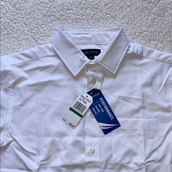 Nautica Kids White Short Sleeve Button-Down Shirt - Picture 2 of 9